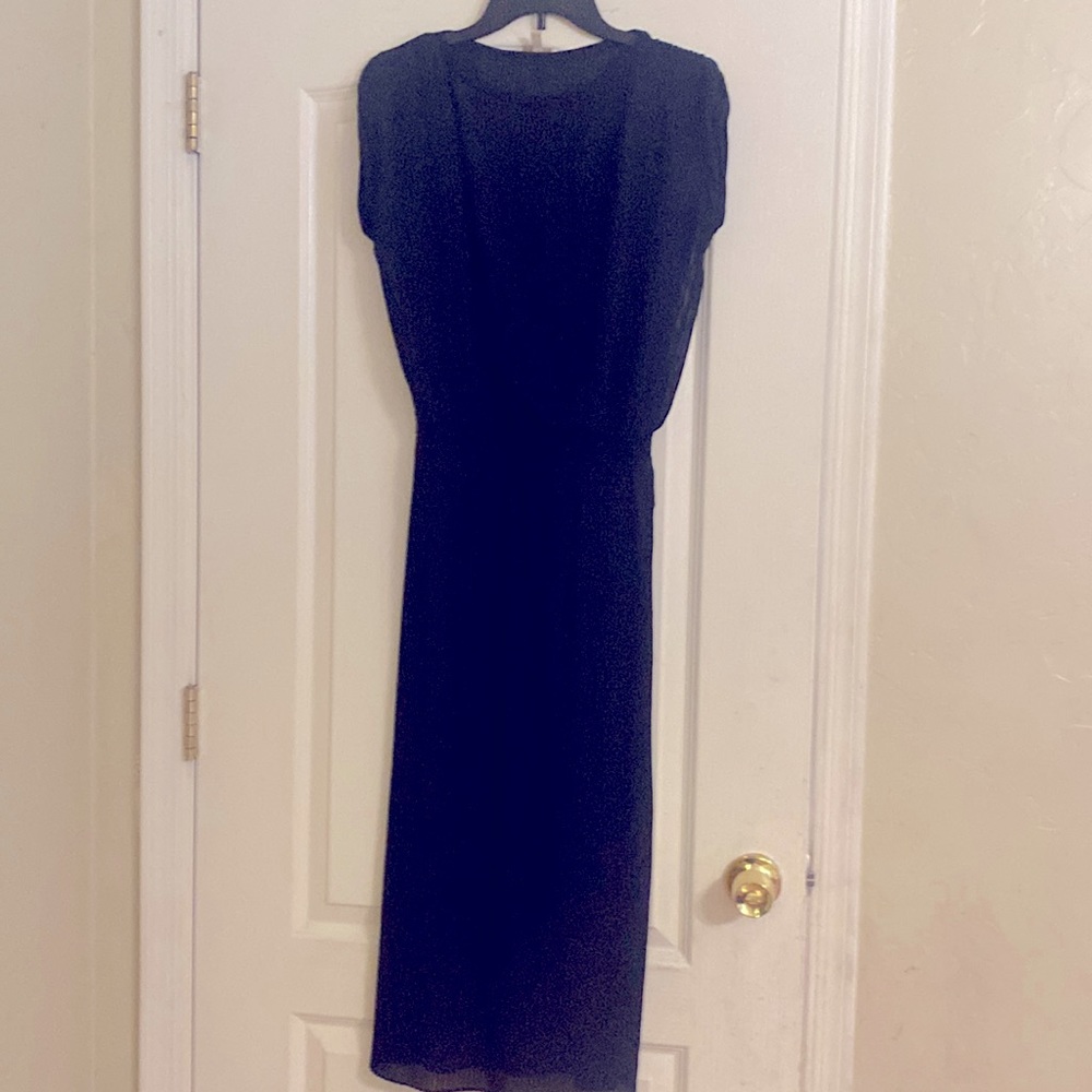 Long black sheer dress, extra small anthropology .